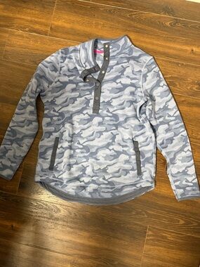 Vineyard Vines Light Blue Camo Snap-Neck Pullover